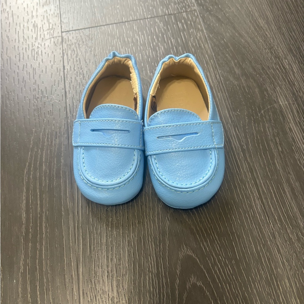Janie and Jack Light Blue Moccasins